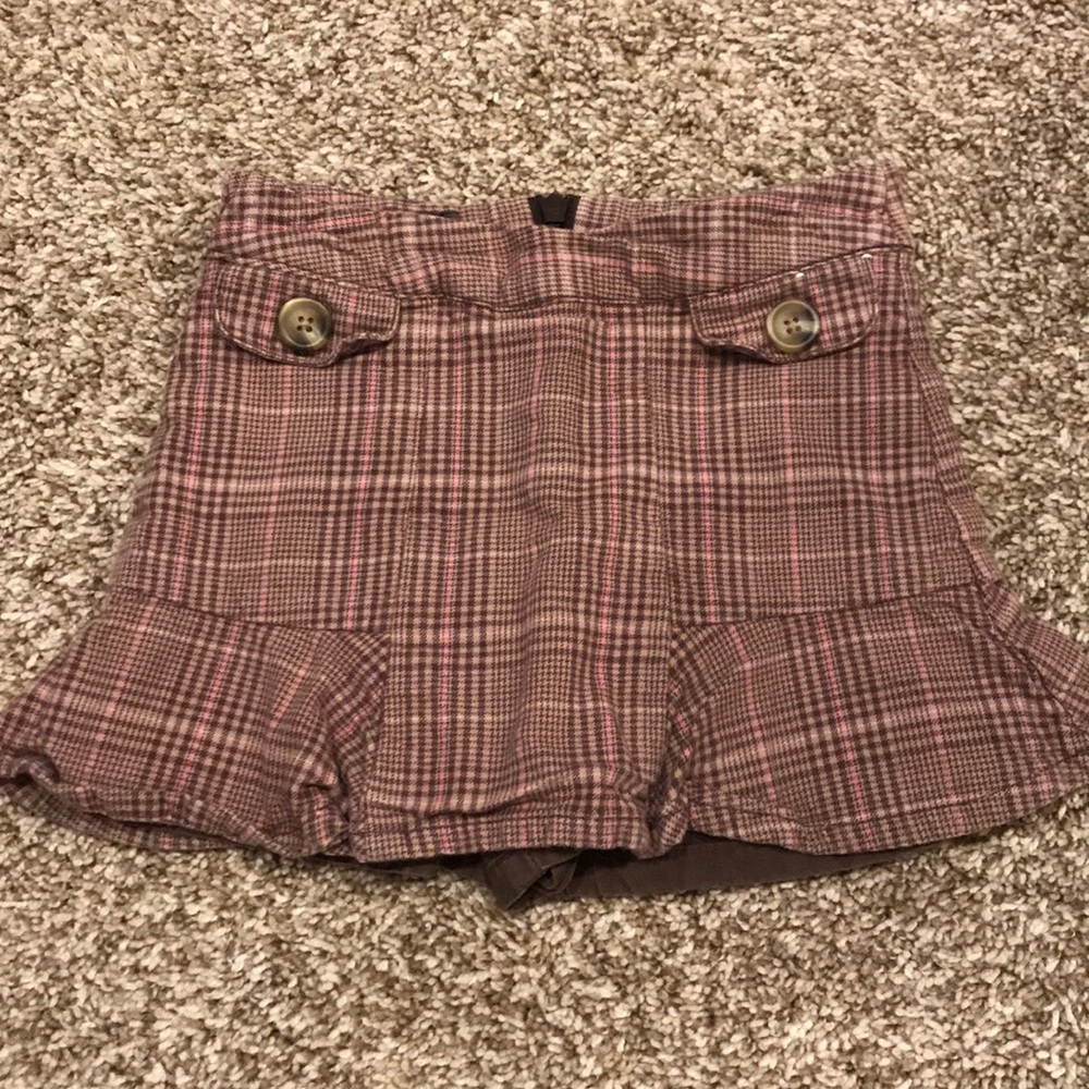 Gymboree vintage plaid peplum skirt w/under short